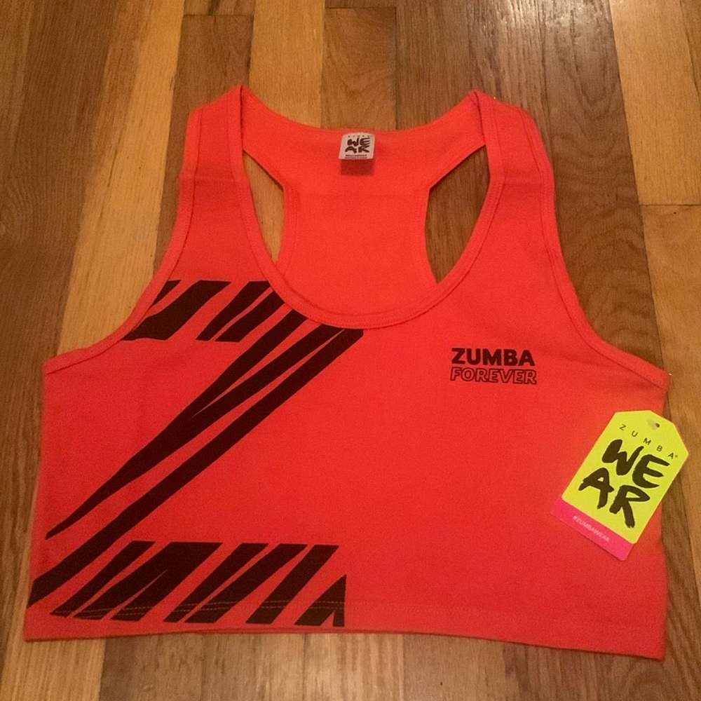Zumba Wear - Happy Crop Racerback - Red Hot - Size Marvelous (Med.) - Brand New
